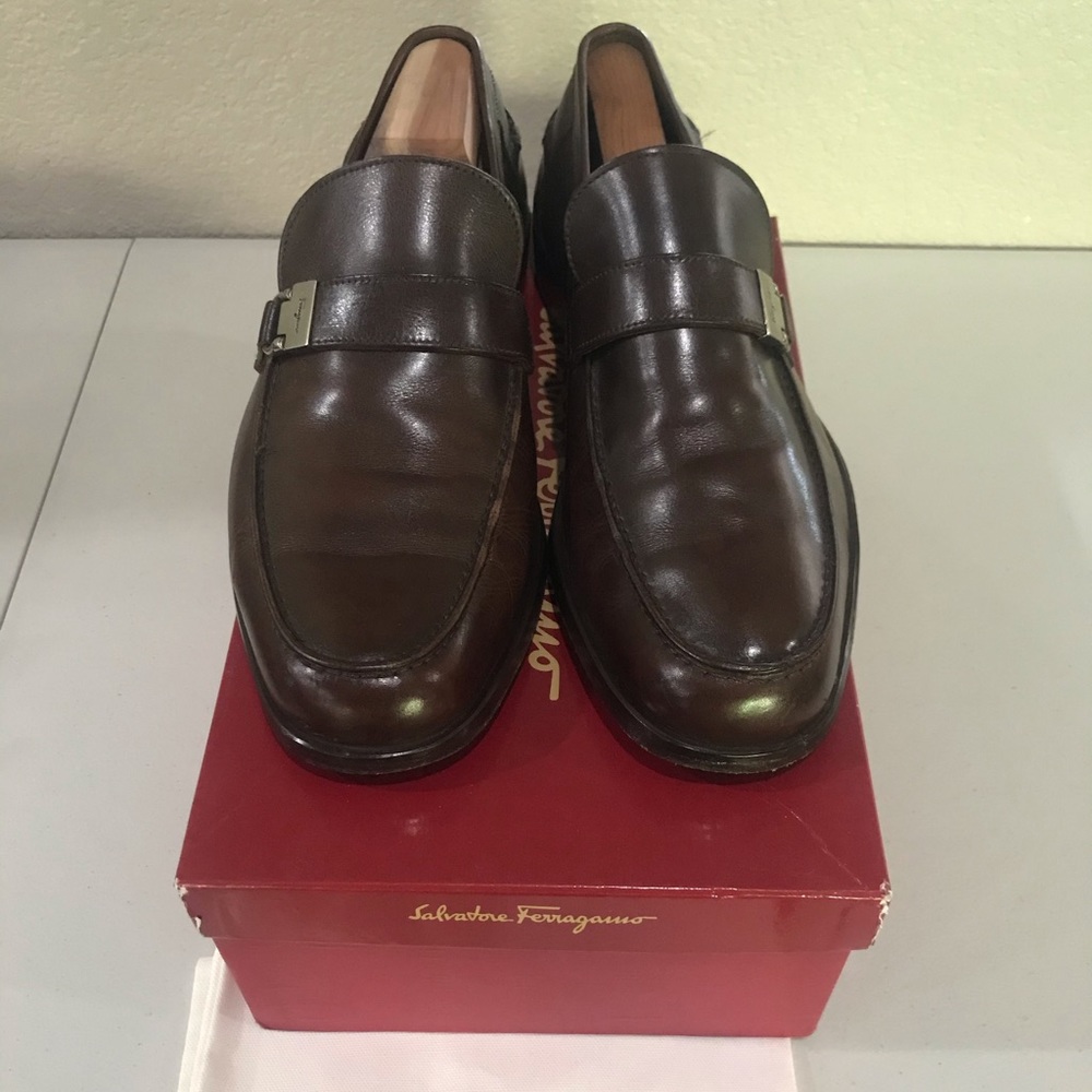 Salvatore Ferragamo Brown Square Loafer